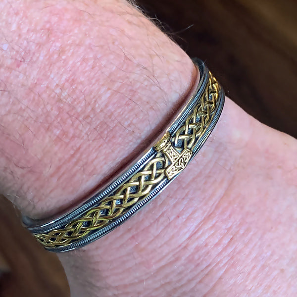 Mjolnir Bracelet - Silver & Gold Stainless Steel