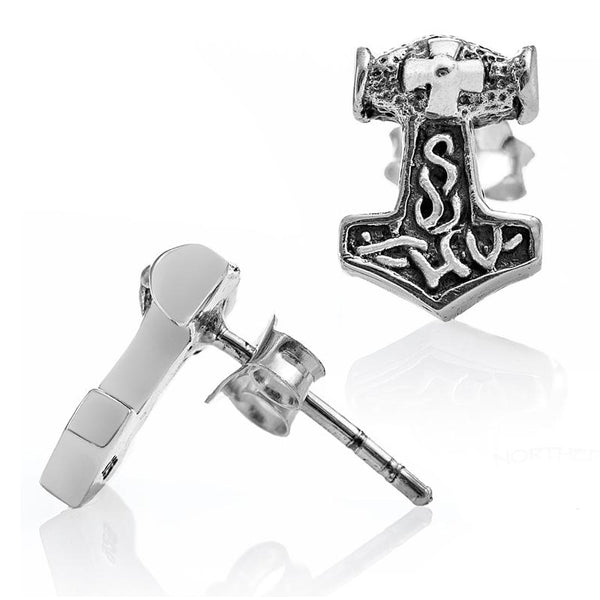 Mjolnir Stud Earrings - Sterling Silver