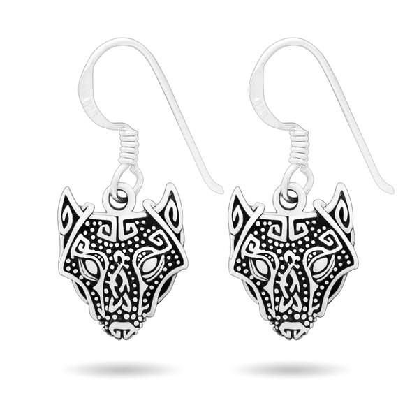 Norse Wolf Dangling Earrings