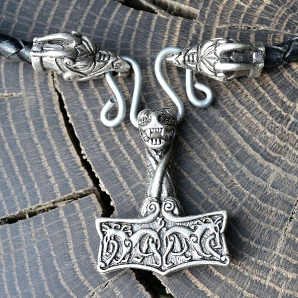 Oseberg Mjolnir - Pewter Pendant | Dragon Wolf Thor