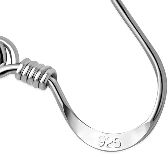 Oval Thistle Earrings - Sterling Silver