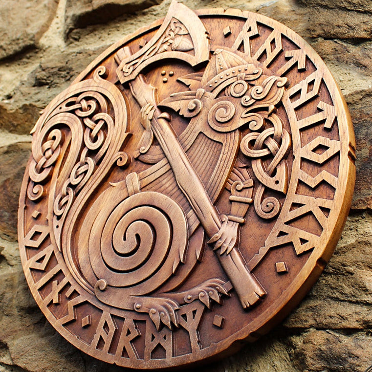 Carved Wood Ratatoskr - Norse Squirrel