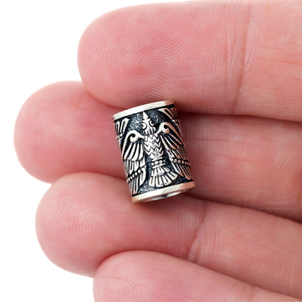 Raven Beard Bead - Sterling Silver