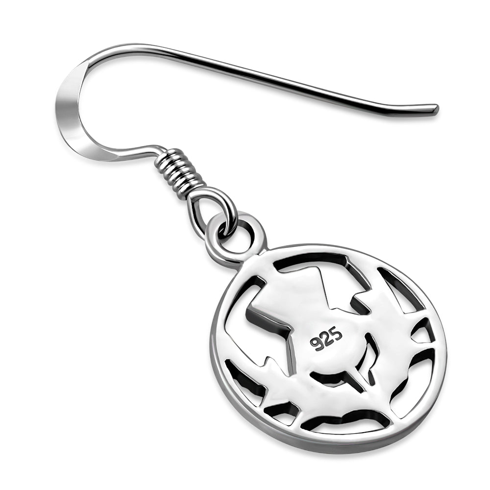 Round Thistle Earrings - Sterling Silver
