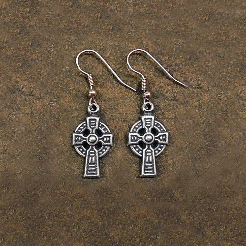 Celtic Cross Earrings - Bronze or Silver