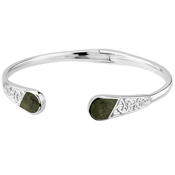 Silver & Irish Marble Triquetra Bangle