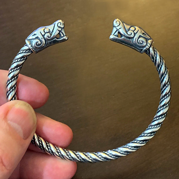Viking Fenrir Wolf Heads Arm Ring