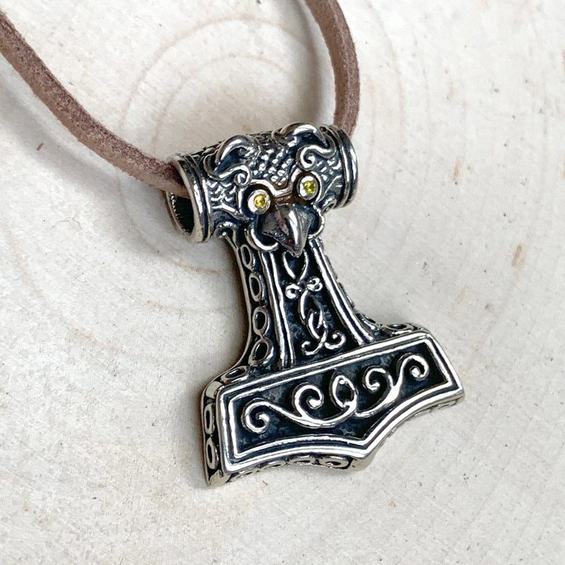 Small Jeweled Raven Mjolnir