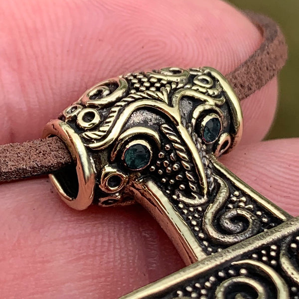 Small Jeweled Raven Hammer - Brass