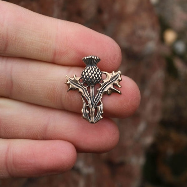 Small Scottish Thistle Necklace - Bronze
