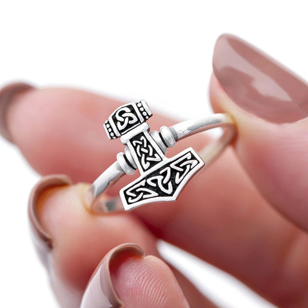 Women's Thor's Hammer Ring - Sterling Silver