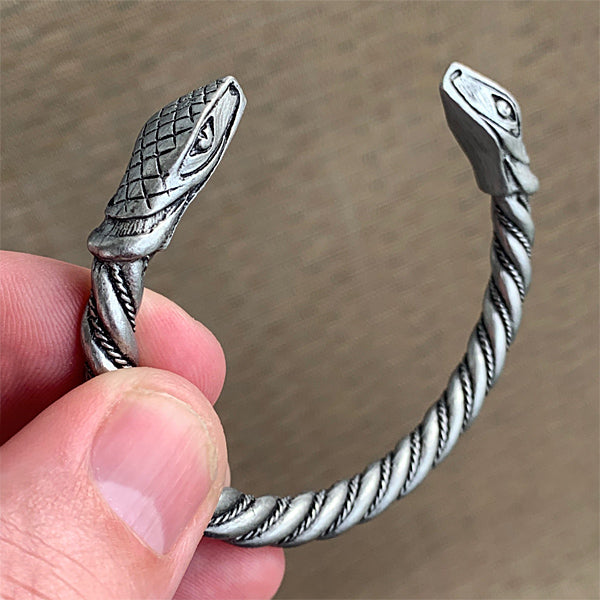 Silver Snake Bracelet, Bendable Wrist Cuff Bracelet, Serpent Arm