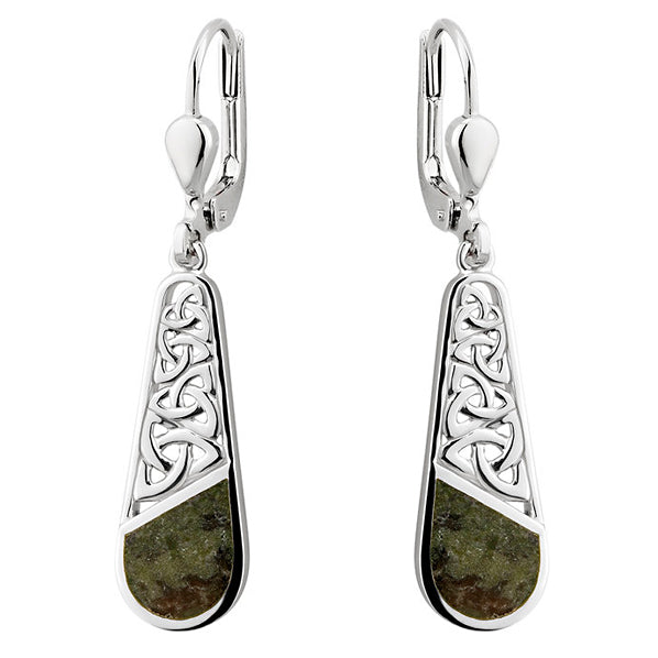 Triquetra Earrings - Silver and Marble