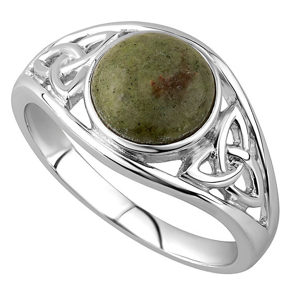 Triquetra Ring - Silver and Marble