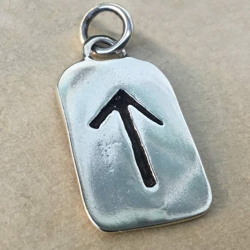 sterling silver rune pendant