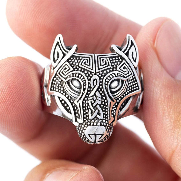 Wolf Head Ring - Sterling Silver