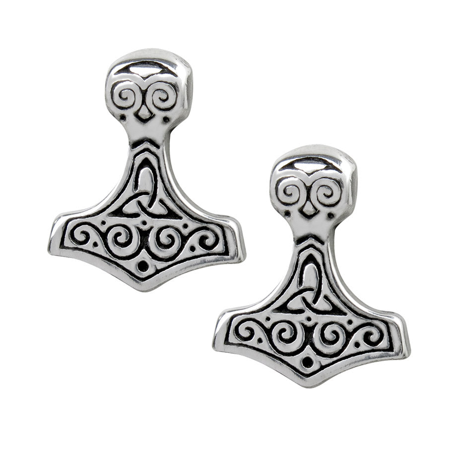 Thor Hammer Ear Studs - English Pewter