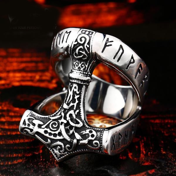 Thor's Hammer Ring - Stainless Steel
