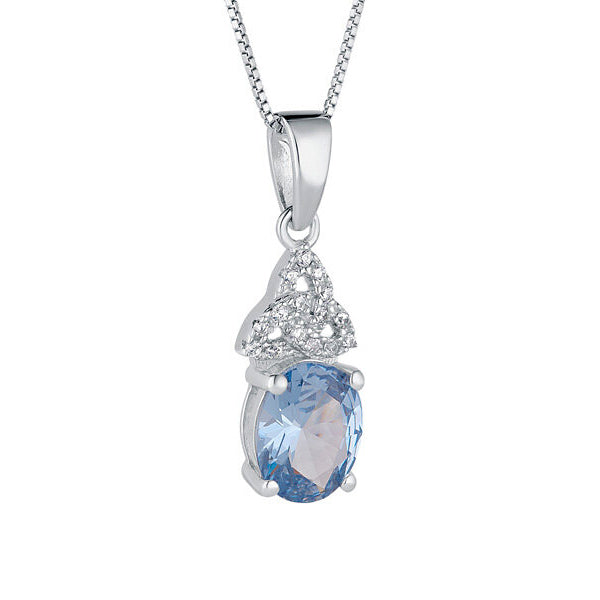 Triquetra Necklace - Sterling Silver with Birth Stone