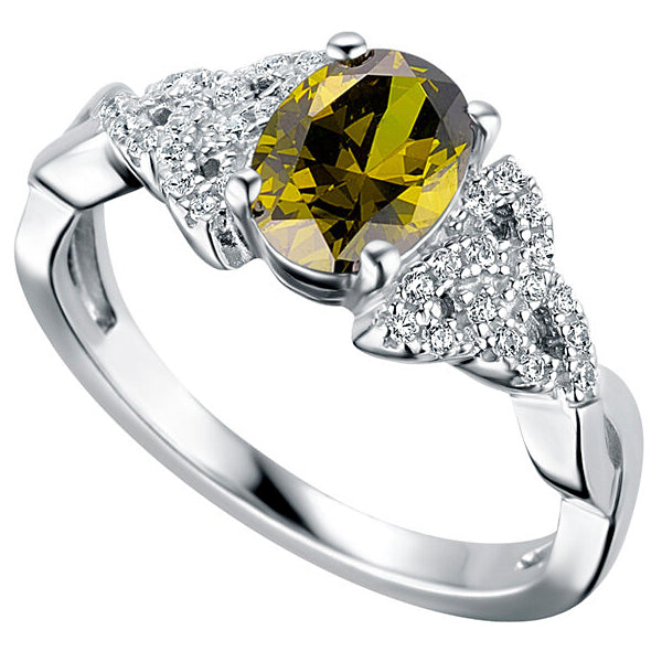 Triquetra Ring - Sterling Silver with Birth Stone