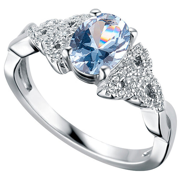 Triquetra Ring - Sterling Silver with Birth Stone