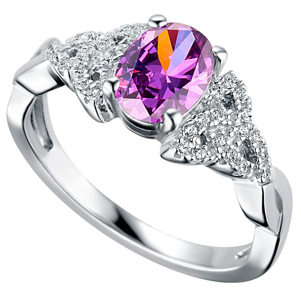 Triquetra Ring - Sterling Silver with Birth Stone