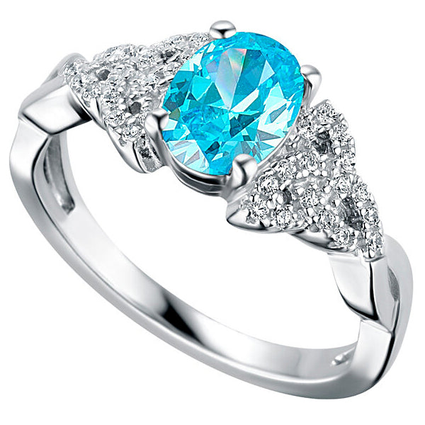 Triquetra Ring - Sterling Silver with Birth Stone