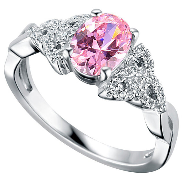 Triquetra Ring - Sterling Silver with Birth Stone