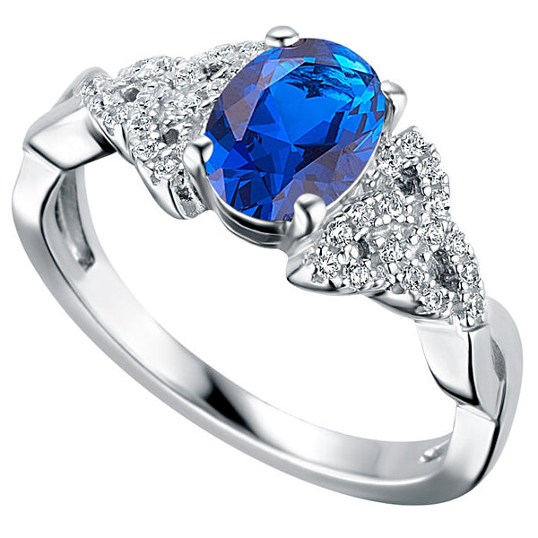Triquetra Ring - Sterling Silver with Birth Stone
