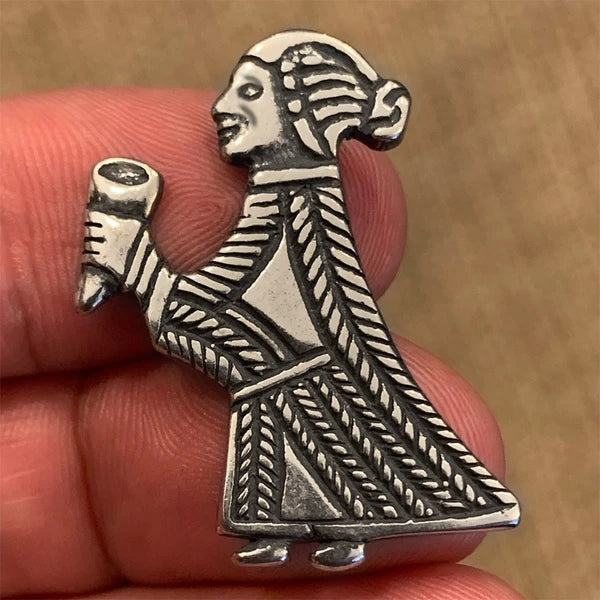 Valkyrie with Horn - Sterling Silver