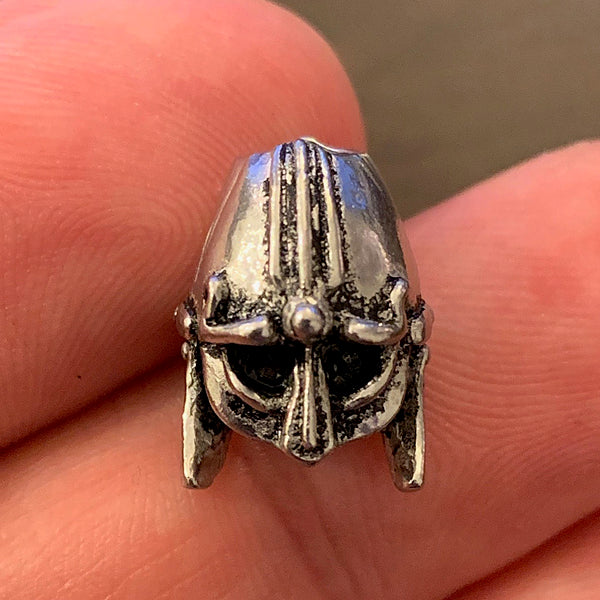 Viking Helmet Beard Bead - Pewter