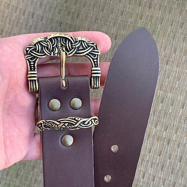 Wide Gokstad Belt Replica - Leather