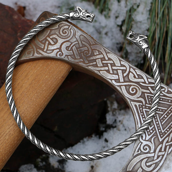Wolf Bicep Arm Ring Brass Upper Arm Ring Sons of Vikings