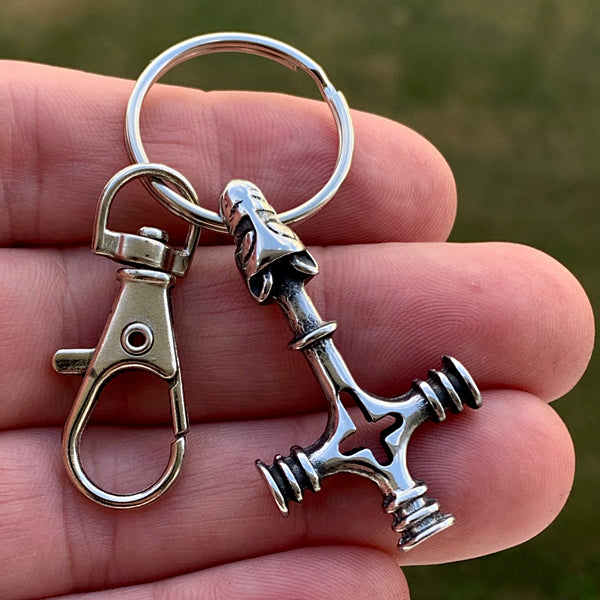 Icelandic Wolf Cross Keychain | Icelandic Hammer Key Ring / Key Chain