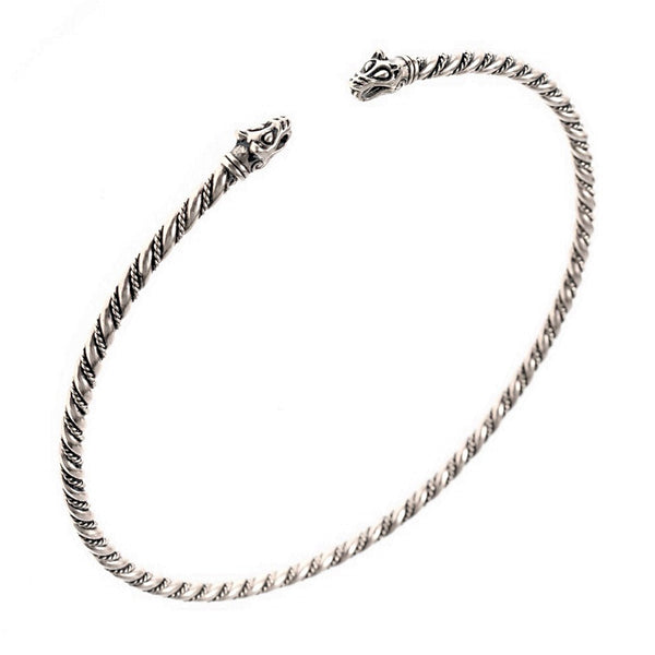 Thin Wolf Torc - Bronze or Silver