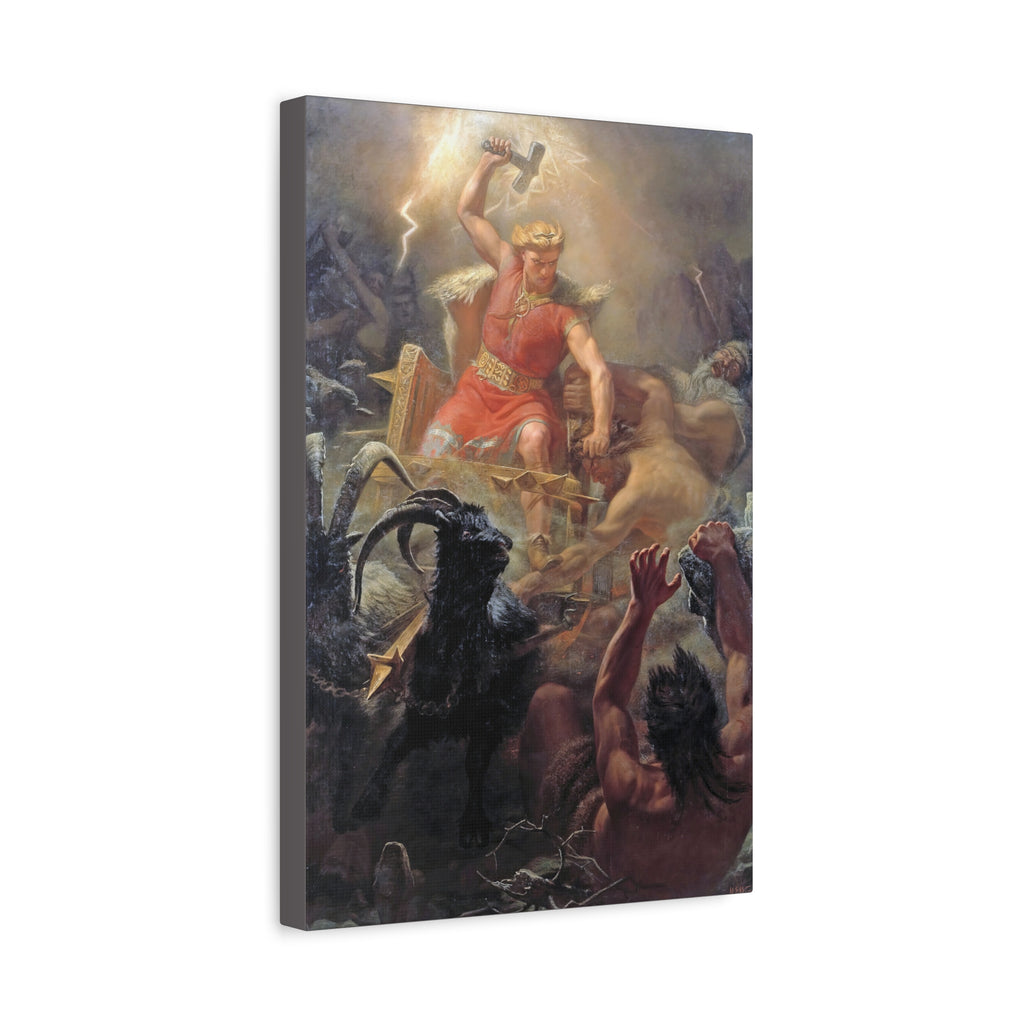 Thor Fighting Jötnar - Canvas Art