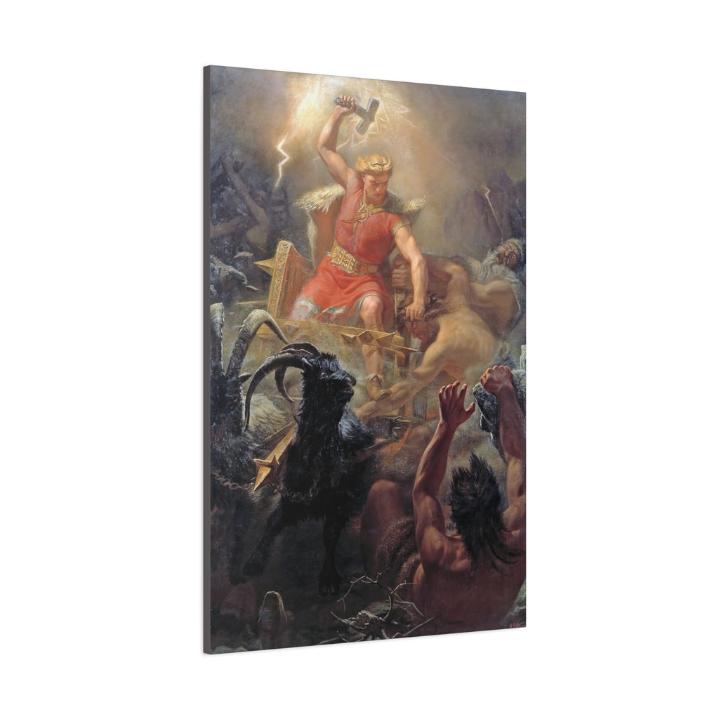 Thor Fighting Jötnar - Canvas Art