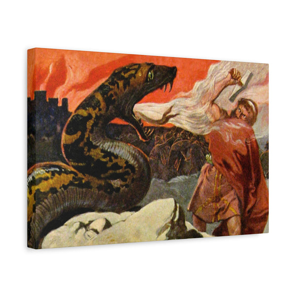 Thor and the Midgard Serpent - Canvas Art