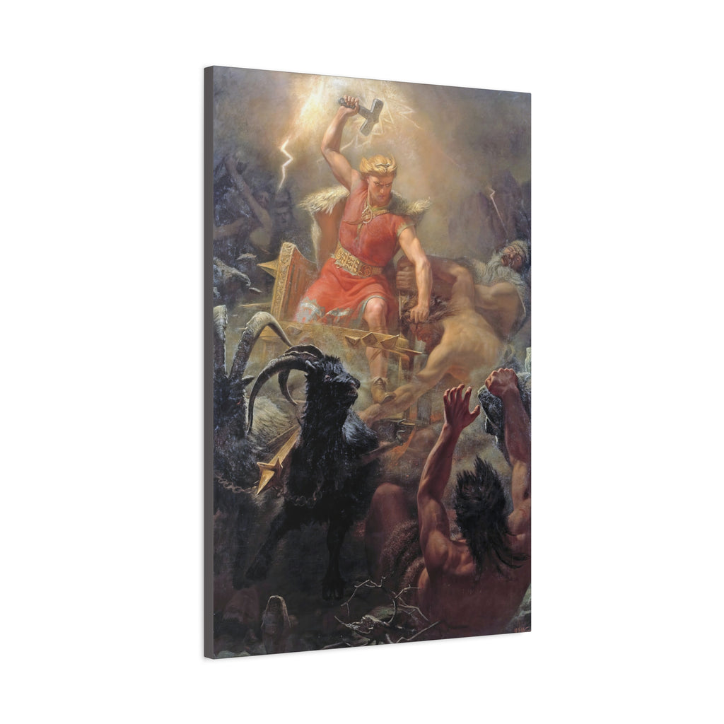 Thor Fighting Jötnar - Canvas Art