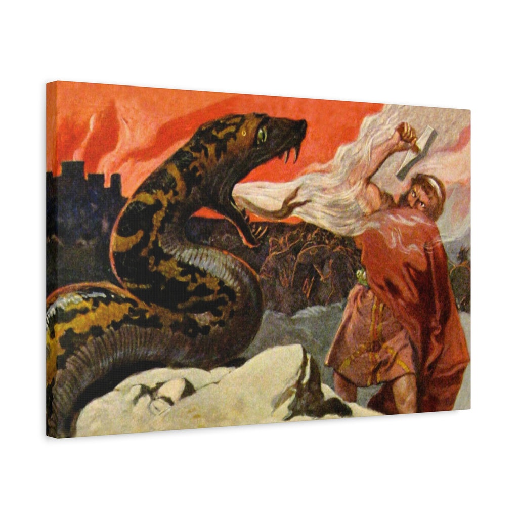 Thor and the Midgard Serpent - Canvas Art
