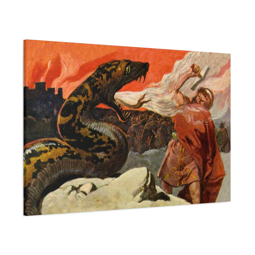 Thor and the Midgard Serpent - Canvas Art