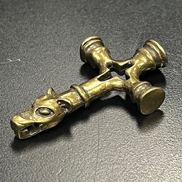 Wolf Cross Pendant - Bronze