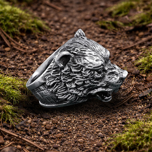 Bear Head Ring - Stainless Steel
