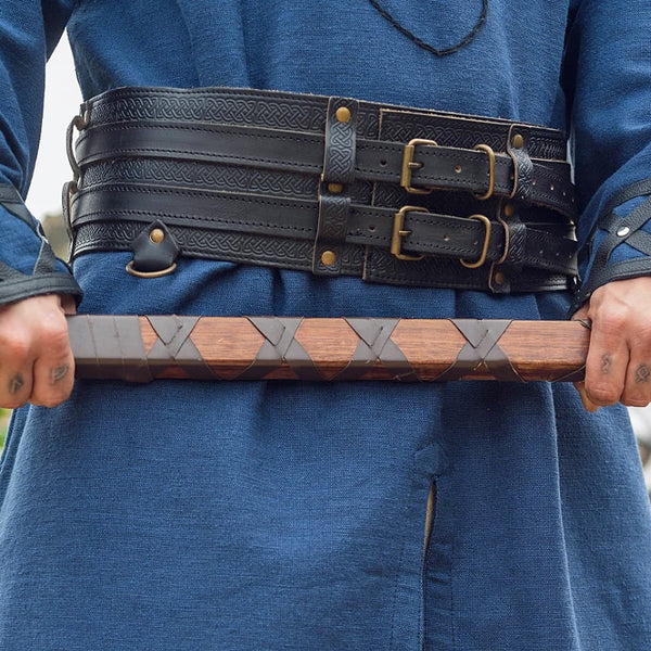 Black Extra Wide Medieval Belt