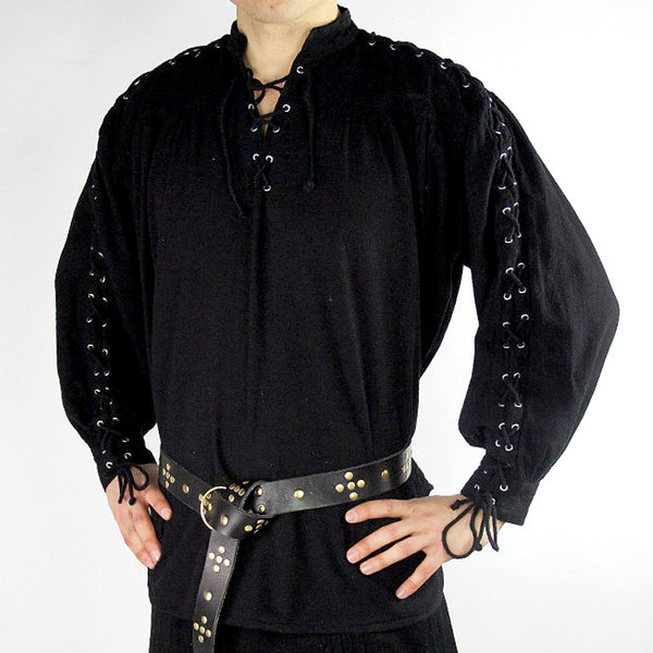 Black Pirate / Medieval Shirt - Soft Cotton