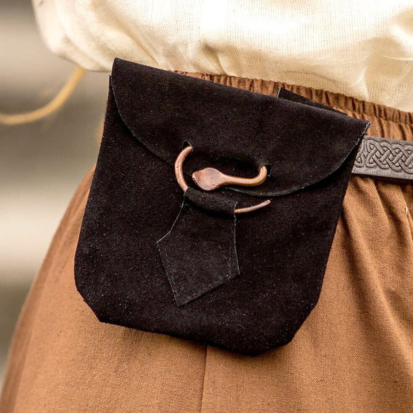 Black Suede Leather Bag