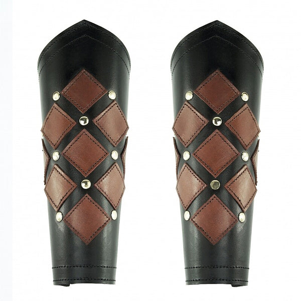 Black with Brown Bracers - Leather