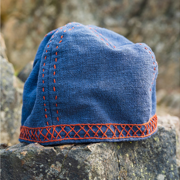 Blue Viking Cap w/ Embroidery - Cotton