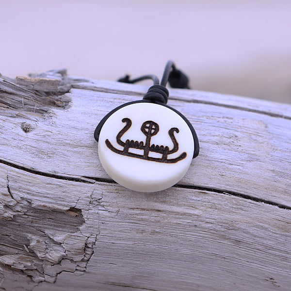 Handmade Drakkar Necklace - Bone