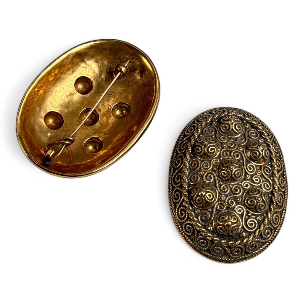 Hedeby Bronze Viking Turtle Brooch Pair